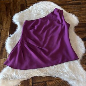 White House Black Market Purple One-Shoulder Top